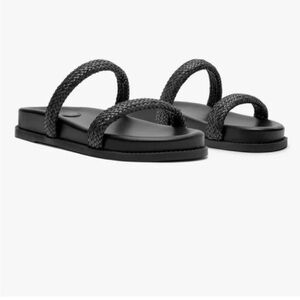 SCHUTZ Black Double Braided Sandals